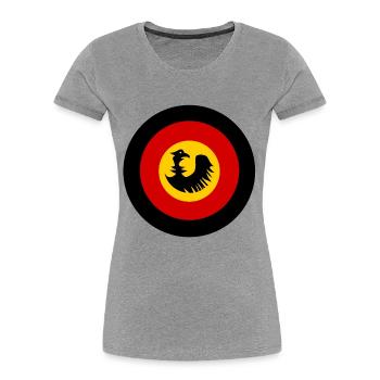 Emblème de l’Allemagne - T-shirt bio Premium Femme - gris chiné - Devant - Mia (176cm)