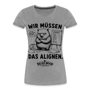 Business Buzzword Humor | Lustiger Meeting Spruch  - Frauen Premium Bio T-Shirt - Grau meliert - Vorne - Mia (176cm)