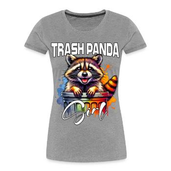 Femelle raton laveur d’Amérique du Nord - T-shirt bio Premium Femme - gris chiné - Devant - Mia (176cm)