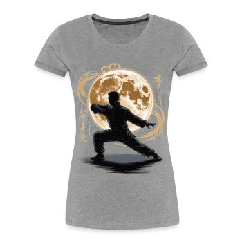 Tai Chi Zen Meditation – Chi Qigong Training - Frauen Premium Bio T-Shirt - Grau meliert - Vorne - Mia (176cm)