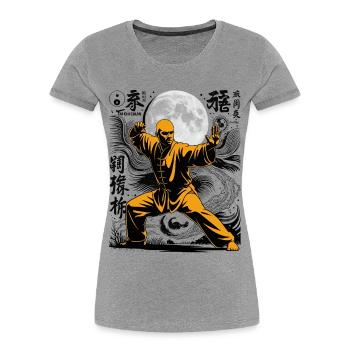 Tai Chi Zen Meditation – Chi Qigong Training - Women's Premium Organic T-Shirt - heather grey - Front - Mia (176cm)