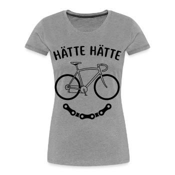 Hätte Hätte Fahrradkette lustige Fahrrad Sprüche - Frauen Premium Bio T-Shirt - Grau meliert - Vorne - Mia (176cm)