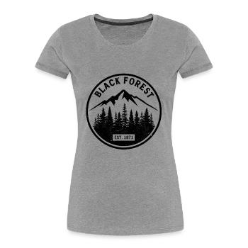 Insigne de la Forêt-Noire | Vintage de la Forêt-Noire - T-shirt bio Premium Femme - gris chiné - Devant - Mia (176cm)