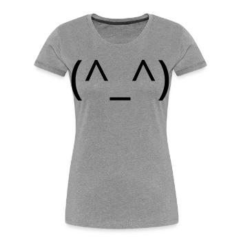 Joyeux Classique du Sourire des Émoticônes (^_^) - T-shirt bio Premium Femme - gris chiné - Devant - Mia (176cm)