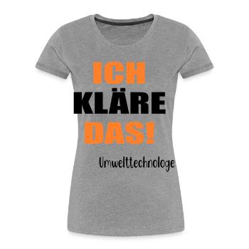 Umwelttechnologe Abwasser - Frauen Premium Bio T-Shirt - Grau meliert - Vorne - Mia (176cm)