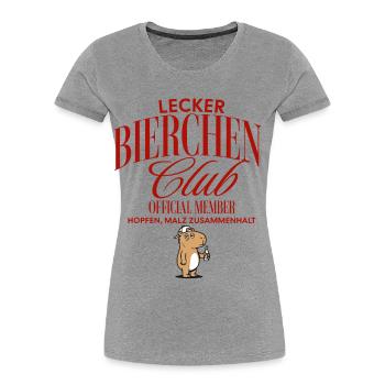 Lecker Bierchen Club - Frauen Premium Bio T-Shirt - Grau meliert - Vorne - Mia (176cm)