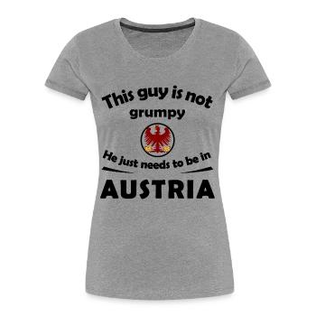 Red Eagle Austria on Gray Circle - Women's Premium Organic T-Shirt - heather grey - Front - Mia (176cm)