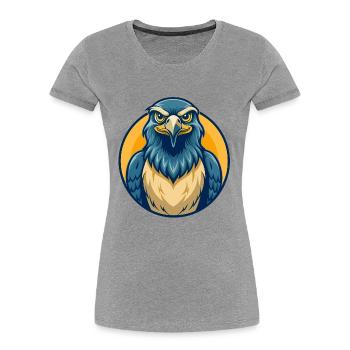 Falcon Kawaii Maskottchen-Cartoon-Clipart-Logo - Frauen Premium Bio T-Shirt - Grau meliert - Vorne - Mia (176cm)