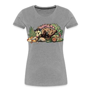 Possum mom with her offspring - Women's Premium Organic T-Shirt - heather grey - Front - Mia (176cm)