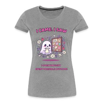 I Overthought Every Possible Outcome - Women's Premium Organic T-Shirt - heather grey - Front - Mia (176cm)