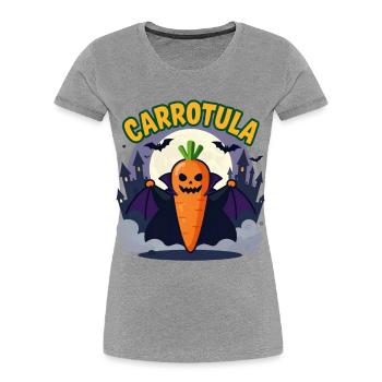 Carrotula Karotte Vampir Halloween Kostüm Witz - Frauen Premium Bio T-Shirt - Grau meliert - Vorne - Mia (176cm)