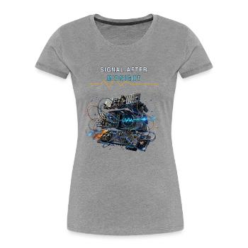 Signal After Midnight Électronique nocturne - T-shirt bio Premium Femme - gris chiné - Devant - Mia (176cm)