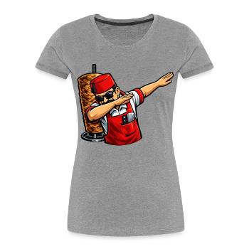 Dabbing Türkischer Dönerverkäufer - Frauen Premium Bio T-Shirt - Grau meliert - Vorne - Mia (176cm)