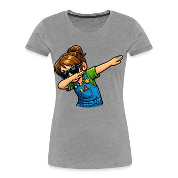 Dabbing Kindergärtnerin - Frauen Premium Bio T-Shirt - Grau meliert - Vorne - Mia (176cm)