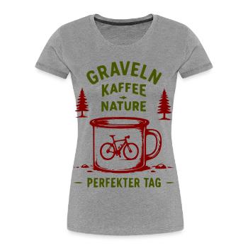 Graveln Kaffee Nature Bike - Frauen Premium Bio T-Shirt - Grau meliert - Vorne - Mia (176cm)