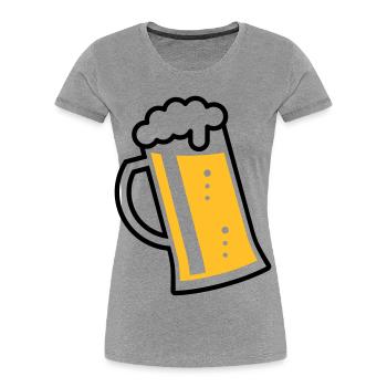 Maßkrug (Bier / Bierseidel / Bierglas / R /\/ 2C)  - Frauen Premium Bio T-Shirt - Grau meliert - Vorne - Mia (176cm)