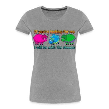 Bei den Schafen - Frauen Premium Bio T-Shirt - Grau meliert - Vorne - Mia (176cm)