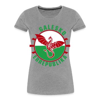 Galesko Errepublika - République galloise - T-shirt bio Premium Femme - gris chiné - Devant - Mia (176cm)