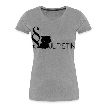 Jura Katze Juristin - Frauen Premium Bio T-Shirt - Grau meliert - Vorne - Mia (176cm)