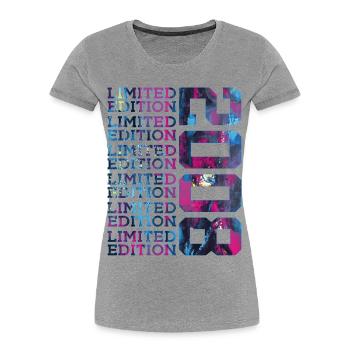 COOL 18 JAHRE LIMITED EDITION 2008 18. GEBURTSTAG - Frauen Premium Bio T-Shirt - Grau meliert - Vorne - Mia (176cm)