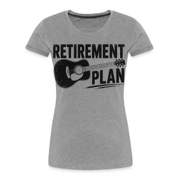 Retirement Plan Guitar - Frauen Premium Bio T-Shirt - Grau meliert - Vorne - Mia (176cm)