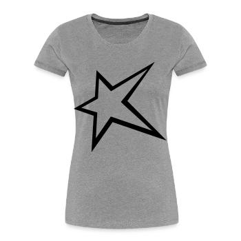 Cooler Stern - Frauen Premium Bio T-Shirt - Grau meliert - Vorne - Mia (176cm)