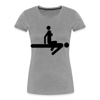 Sex position - Women's Premium Organic T-Shirt - heather grey - Front - Mia (176cm)