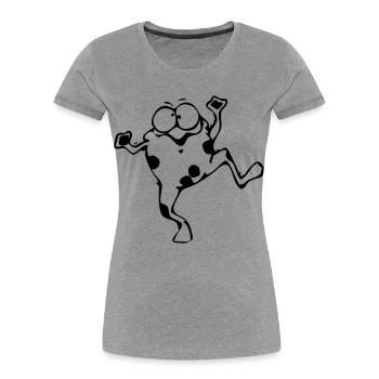 Lustiger Frosch - Frauen Premium Bio T-Shirt - Grau meliert - Vorne - Mia (176cm)