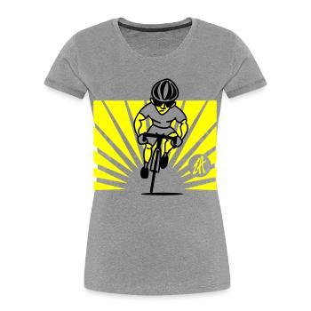 Cyclist - T-shirt bio Premium Femme - gris chiné - Devant - Mia (176cm)