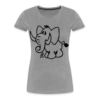 Elephant - Women's Premium Organic T-Shirt - heather grey - Front - Mia (176cm)