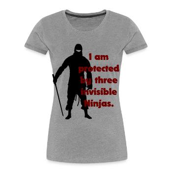 I am protected by three invisible ninjas - Women's Premium Organic T-Shirt - heather grey - Front - Mia (176cm)