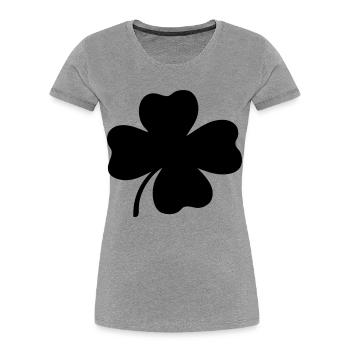 Trèfle à quatre feuilles - T-shirt bio Premium Femme - gris chiné - Devant - Mia (176cm)
