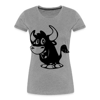 Bull - Women's Premium Organic T-Shirt - heather grey - Front - Mia (176cm)