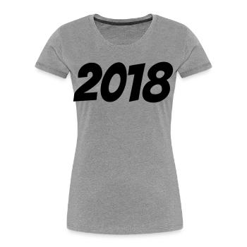 2018 - Frauen Premium Bio T-Shirt - Grau meliert - Vorne - Mia (176cm)
