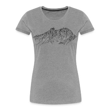 Bischofsmütze, Gosaukamm Salzkammergut Mountains Alps - Women's Premium Organic T-Shirt - heather grey - Front - Mia (176cm)