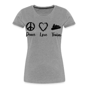 Railroad Love - Women's Premium Organic T-Shirt - heather grey - Front - Mia (176cm)