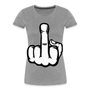 Middle Finger Hand Icon - Women's Premium Organic T-Shirt - heather grey - Front - Mia (176cm)