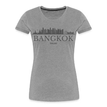 Bangkok Thailand, Bangkok skyline - Women's Premium Organic T-Shirt - heather grey - Front - Mia (176cm)