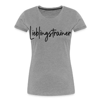 Lieblingstrainer Trainer - Frauen Premium Bio T-Shirt - Grau meliert - Vorne - Mia (176cm)