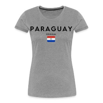 Paraguayan pride, minimalist sleek design - Women's Premium Organic T-Shirt - heather grey - Front - Mia (176cm)