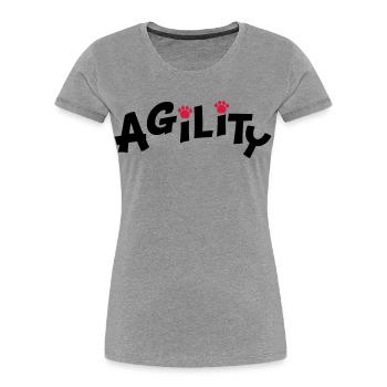agility - Women's Premium Organic T-Shirt - heather grey - Front - Mia (176cm)