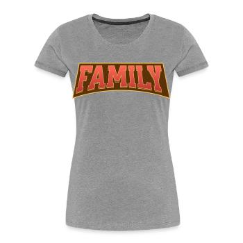 Famille - T-shirt bio Premium Femme - gris chiné - Devant - Mia (176cm)