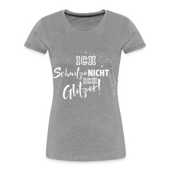 Ich schwitze nicht - Frauen Premium Bio T-Shirt - Grau meliert - Vorne - Mia (176cm)