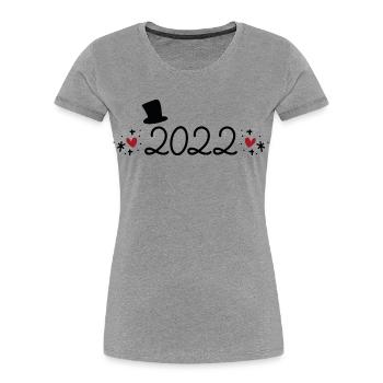 2022 - Women's Premium Organic T-Shirt - heather grey - Front - Mia (176cm)