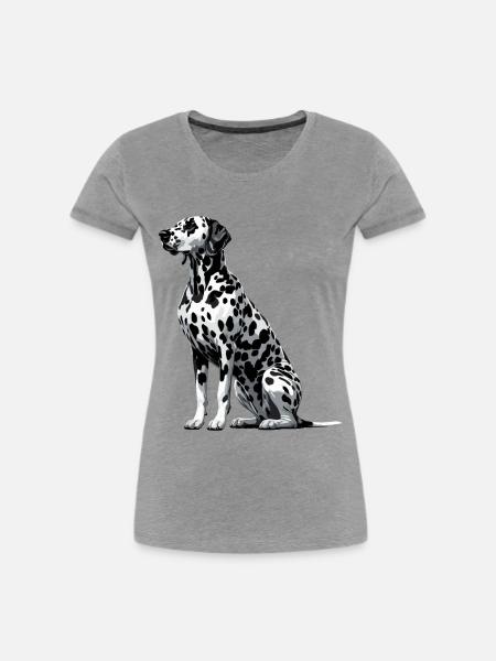 Dalmatiner - Frauen Premium Bio T-Shirt - Grau meliert