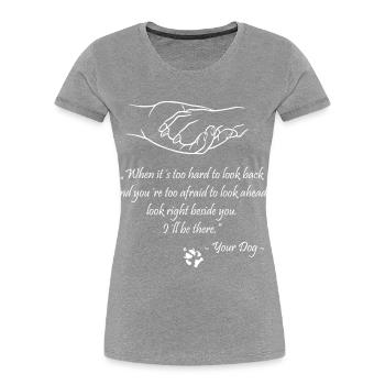 When it´s too hard to look back.... - Frauen Premium Bio T-Shirt - Grau meliert - Vorne - Mia (176cm)