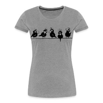 Bonne Corbeau - T-shirt bio Premium Femme - gris chiné - Devant - Mia (176cm)