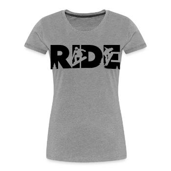 Fahr Snowboard Snowboard Snowboarder - Frauen Premium Bio T-Shirt - Grau meliert - Vorne - Mia (176cm)
