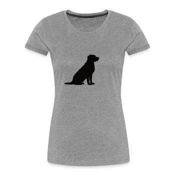 i love dogs - Frauen Premium Bio T-Shirt - Grau meliert - Vorne - Mia (176cm)