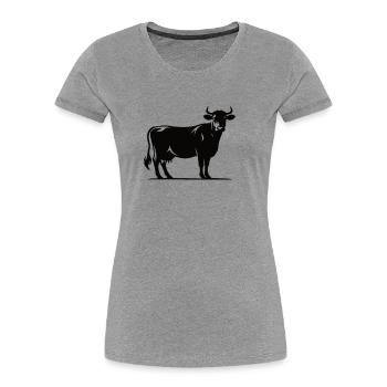 I like cows - Women's Premium Organic T-Shirt - heather grey - Front - Mia (176cm)